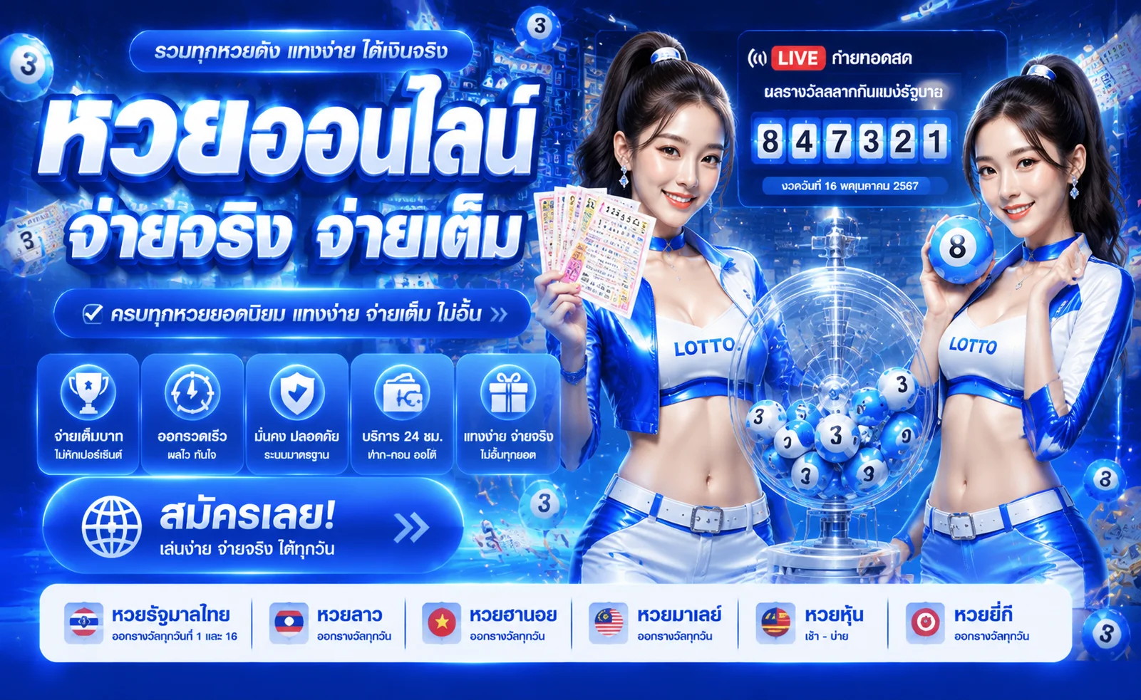 แทงหวยออนไลน์ TAMTANG24 หวยรัฐ หวยลาว หวยหุ้น จ่ายสูง